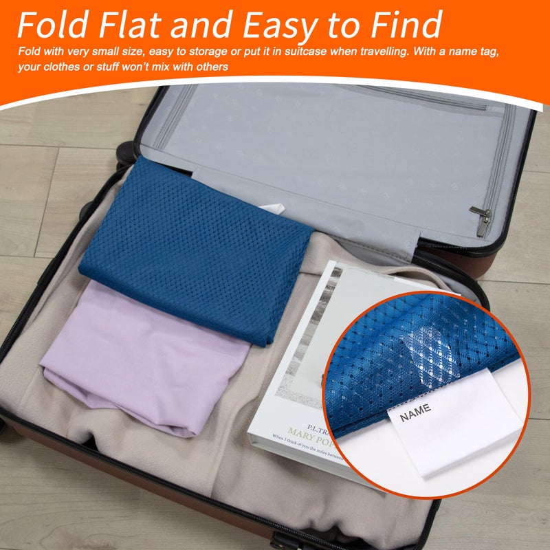 Polecasa Extra Heavy Duty Large Diamond Mesh Laundry Bags with Drawstring Closure & ID Tag, 2 Pack 24 x 36 inches Washable Storage Bag for College, Travel, Sports, Dorms, Blue - Image 5